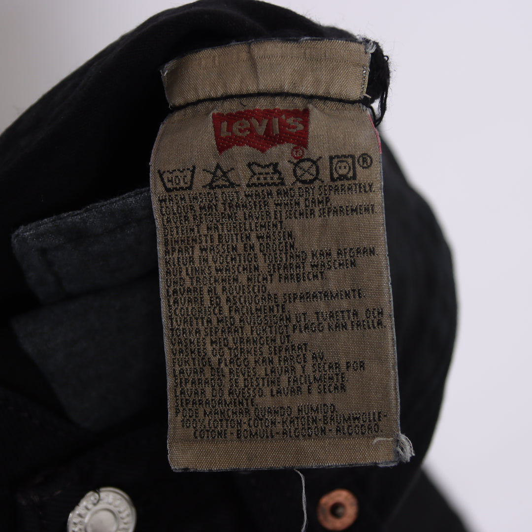 Levi's 501 regular fit W28 L34 jeans vintage in denim nero da donna made in USA deadstock w/tags