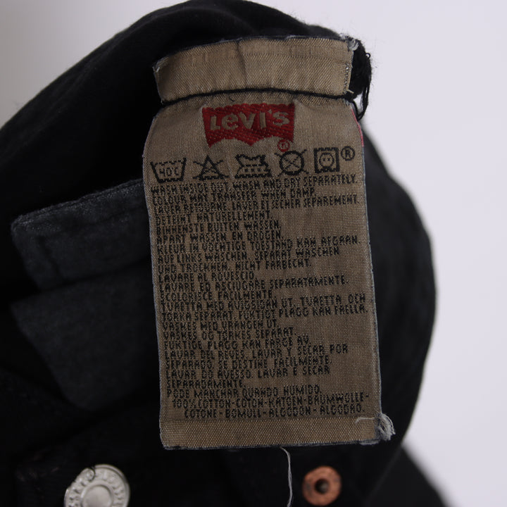 Levi's 501 regular fit W28 L34 jeans vintage in denim nero da donna made in USA deadstock w/tags