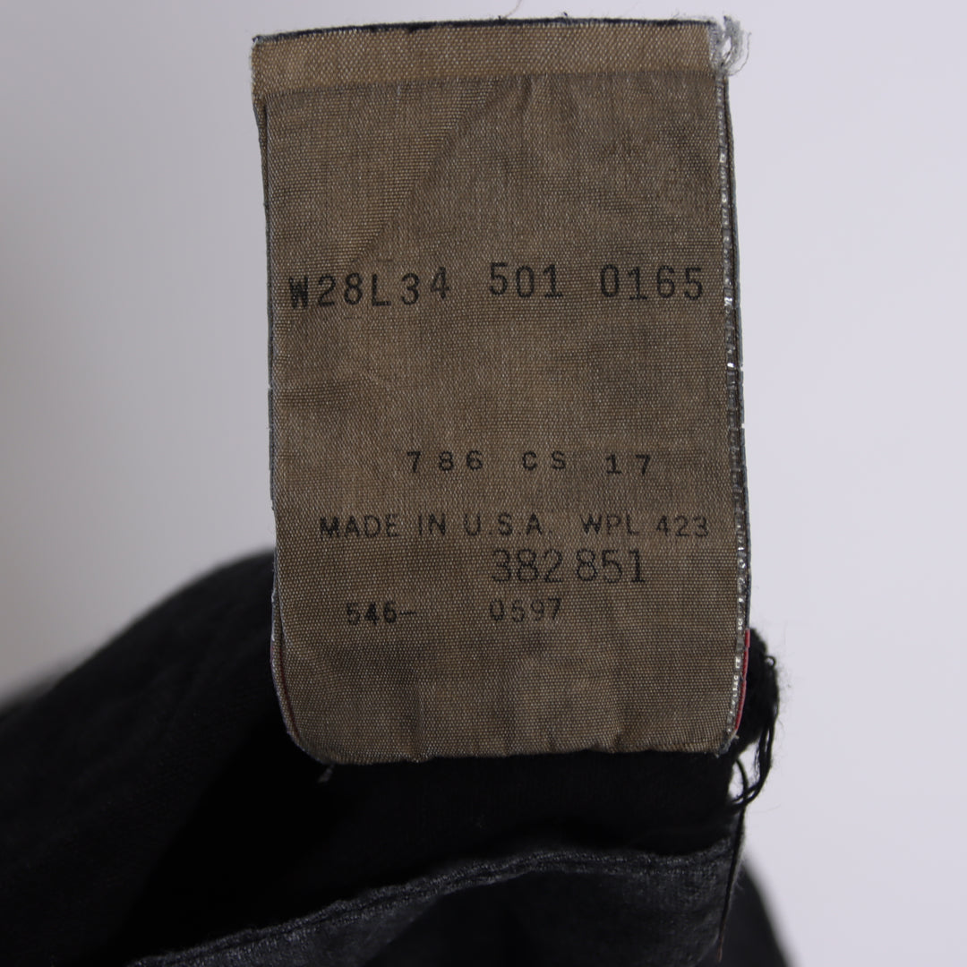 Levi's 501 regular fit W28 L34 jeans vintage in denim nero da donna made in USA deadstock w/tags