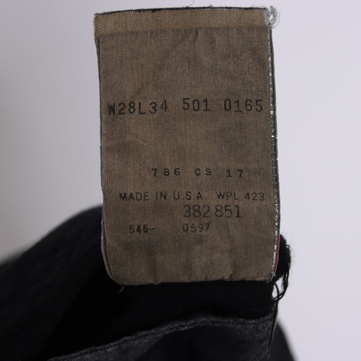 Levi's 501 regular fit W28 L34 jeans vintage in denim nero da donna made in USA deadstock w/tags