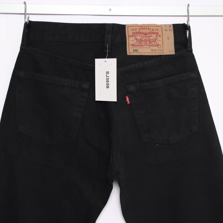 Levi's 501 regular fit W28 L34 jeans vintage in denim nero da donna made in USA deadstock w/tags