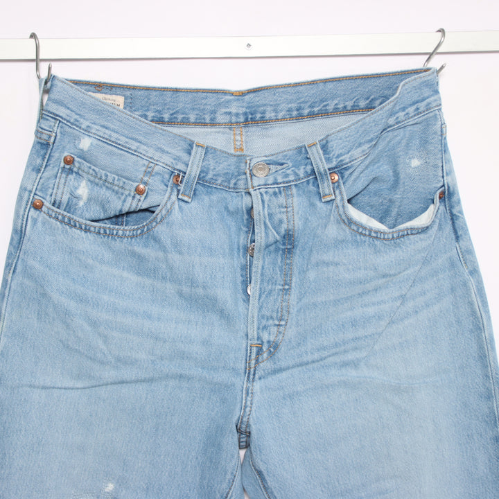 Levi's 501 regular fit W30 L30 jeans custom in denim unisex