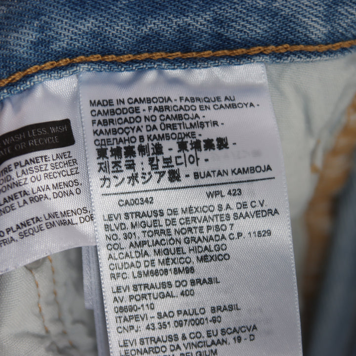 Levi's 501 regular fit W30 L30 jeans custom in denim unisex