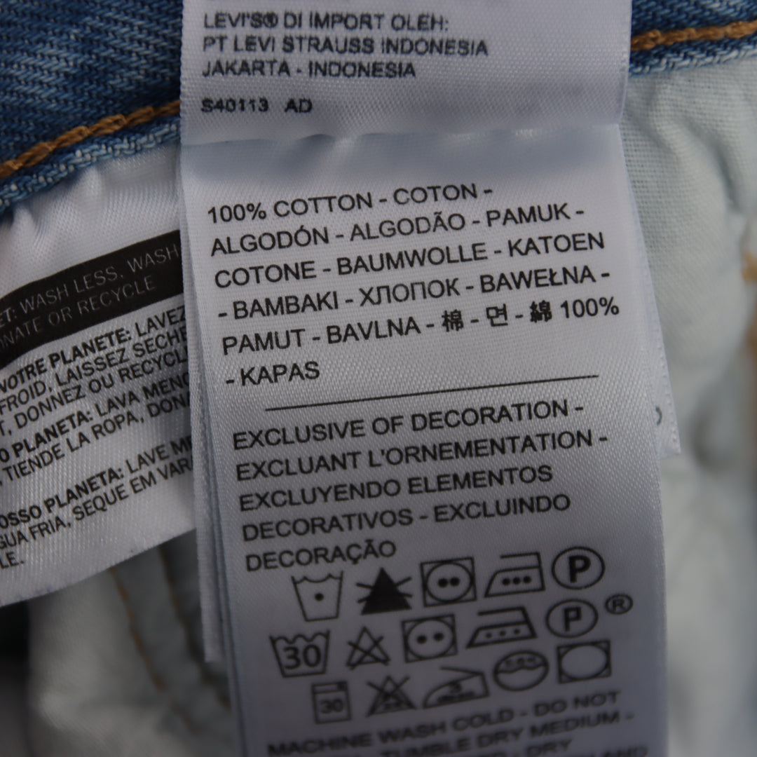 Levi's 501 regular fit W30 L30 jeans custom in denim unisex