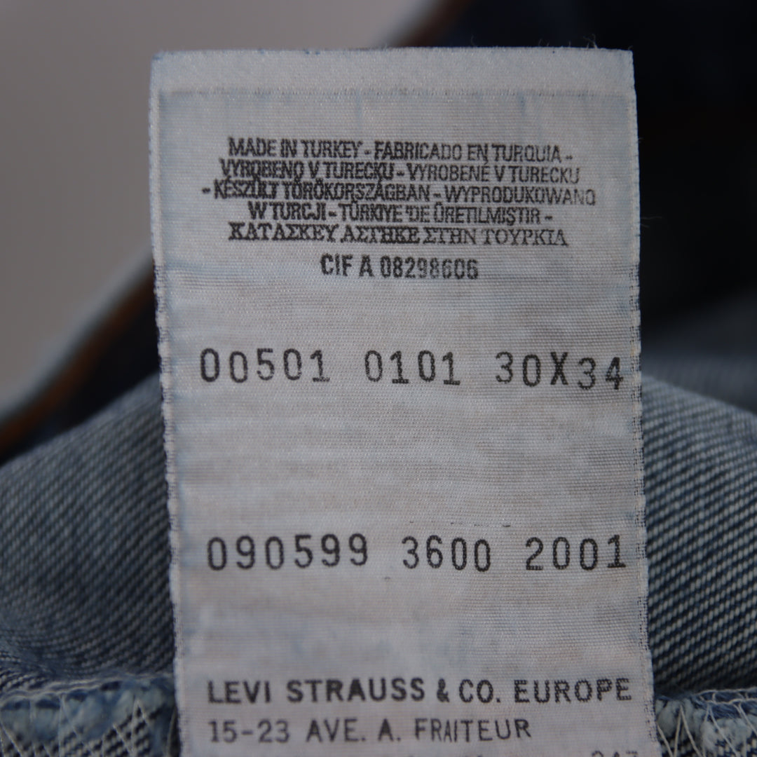 Levi's 501 regular fit W30 L34 jeans vintage in denim unisex