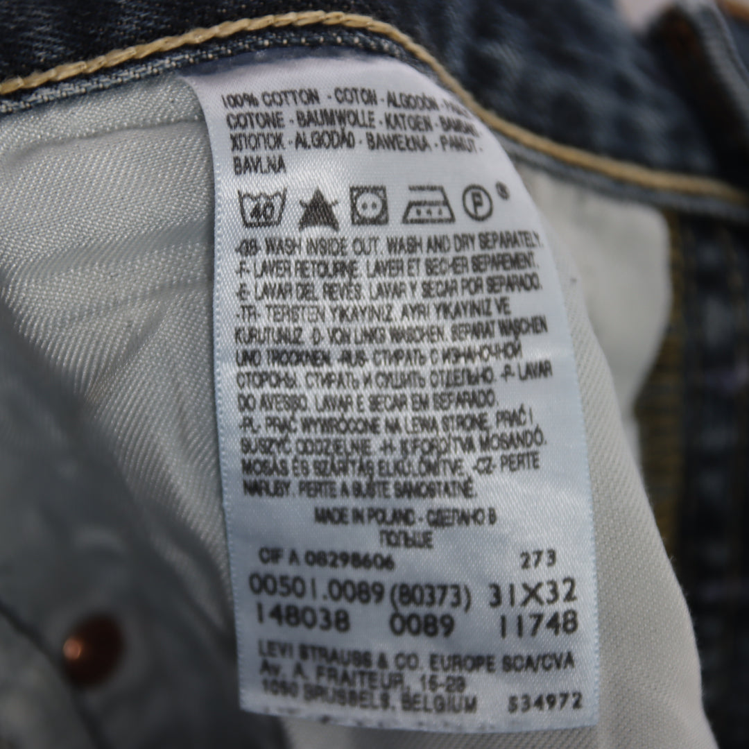 Levi's 501 regular fit W31 L32 jeans vintage in denim unisex