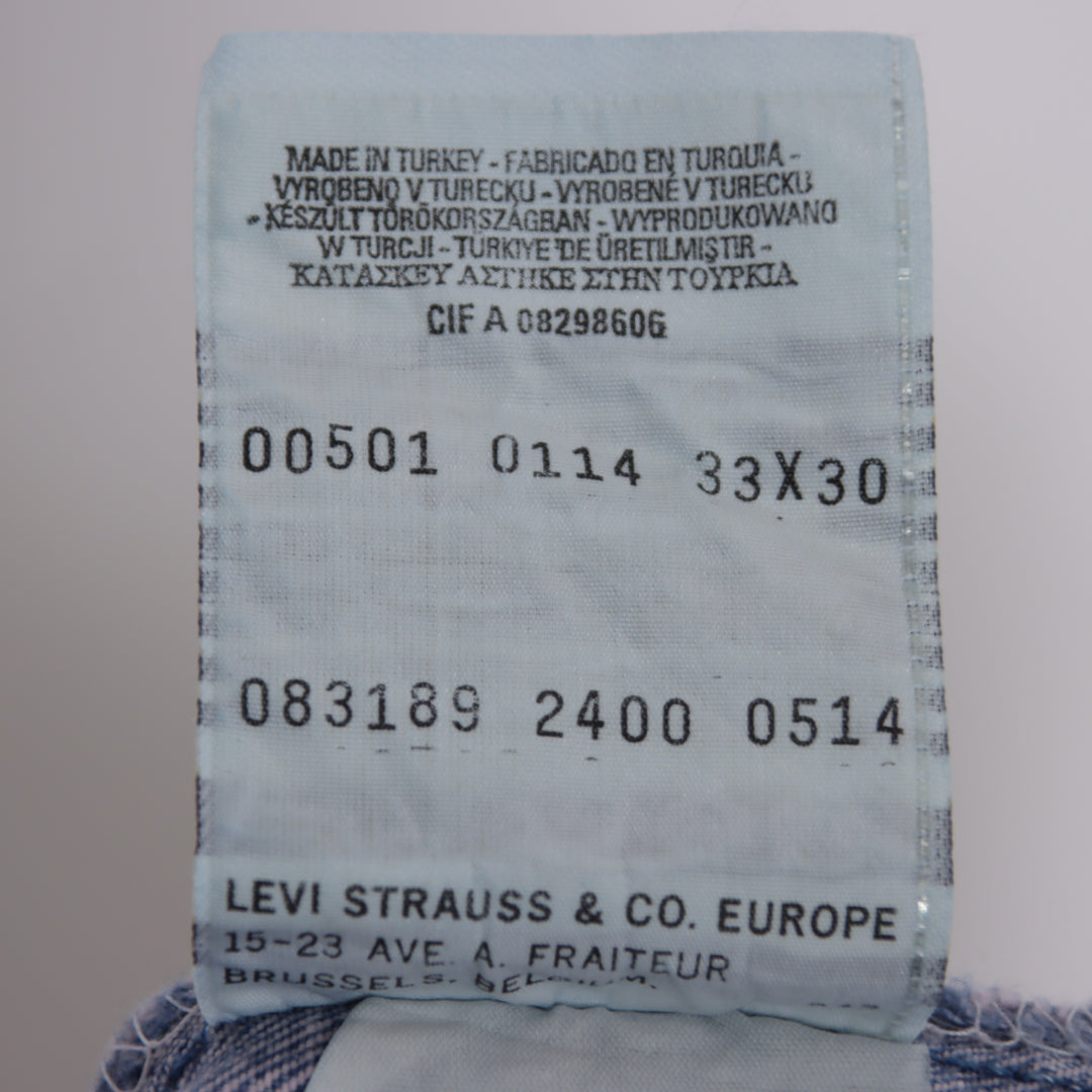 Levi's 501 regular fit W33 L30 jeans vintage in denim unisex