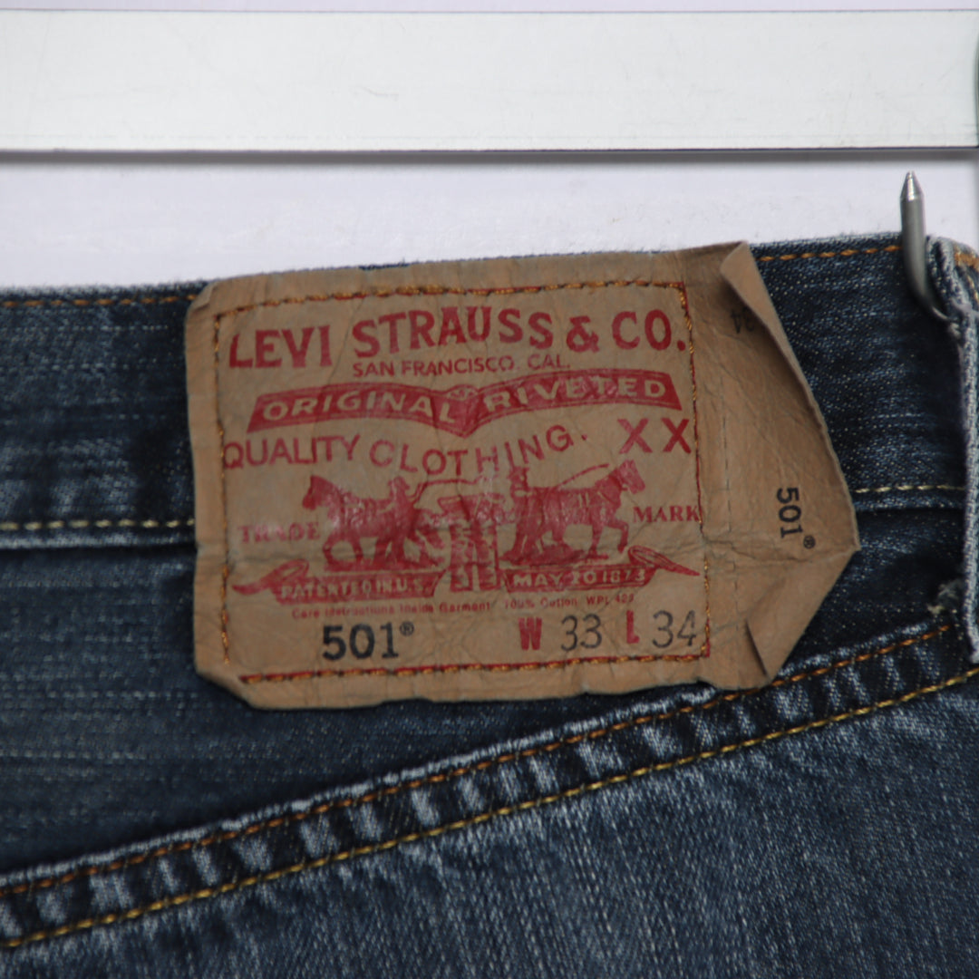 Levi's 501 regular fit W33 L34 jeans vintage in denim unisex