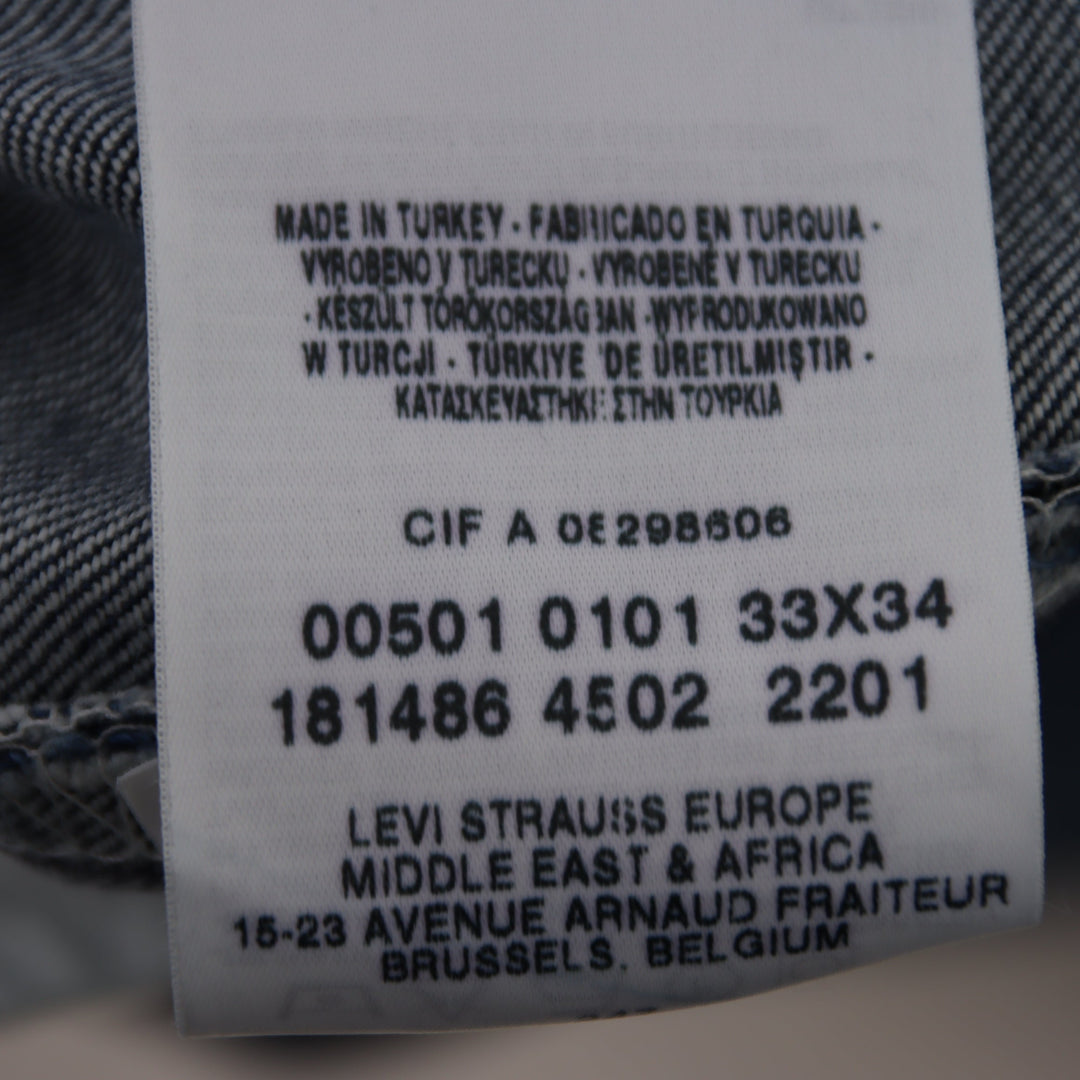 Levi's 501 regular fit W33 L34 jeans vintage in denim unisex