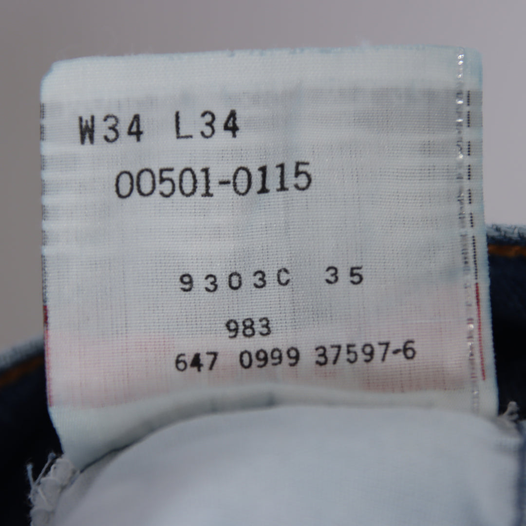 Levi's 501 regular fit W34 L34 jeans vintage in denim da uomo
