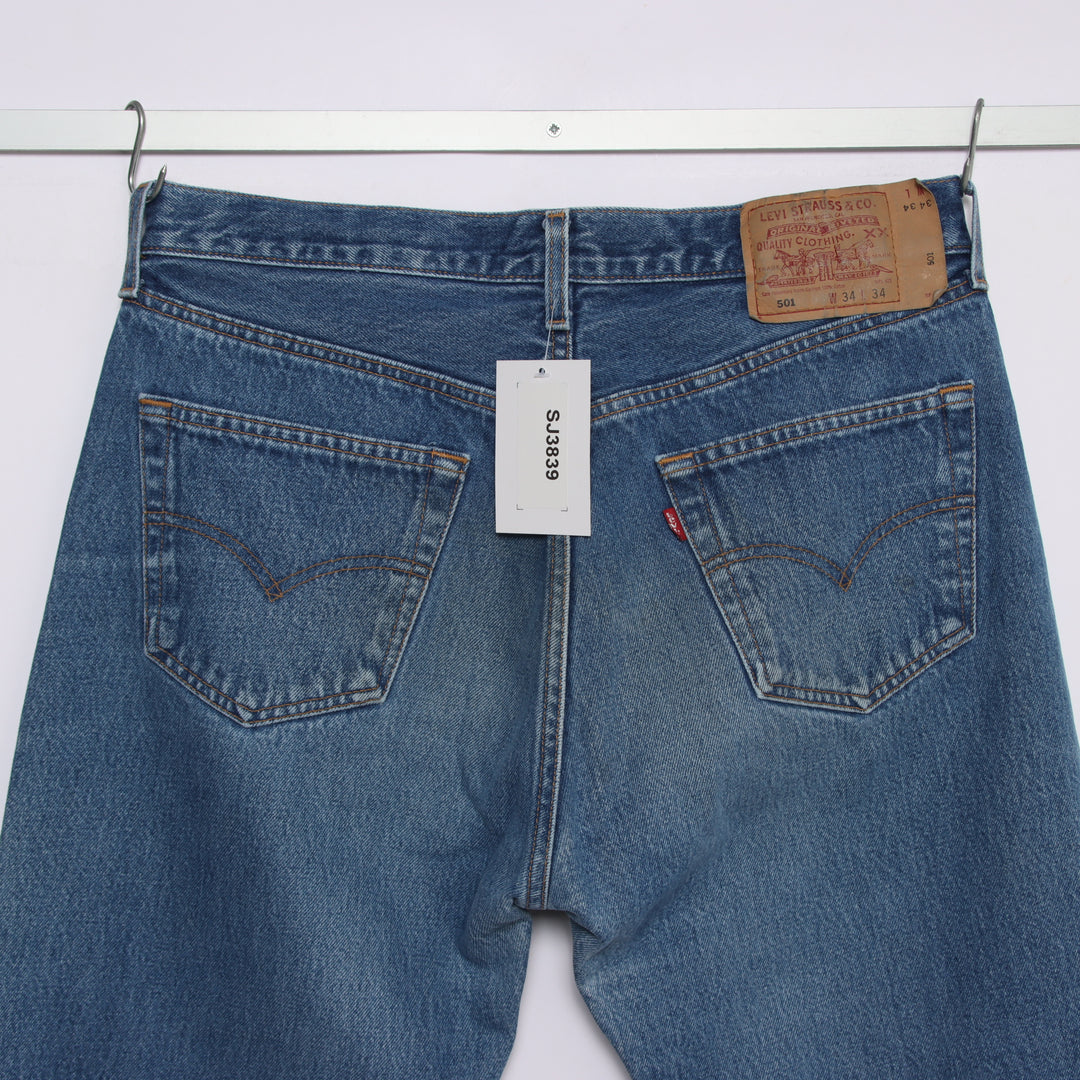 Levi's 501 regular fit W34 L34 jeans vintage in denim da uomo