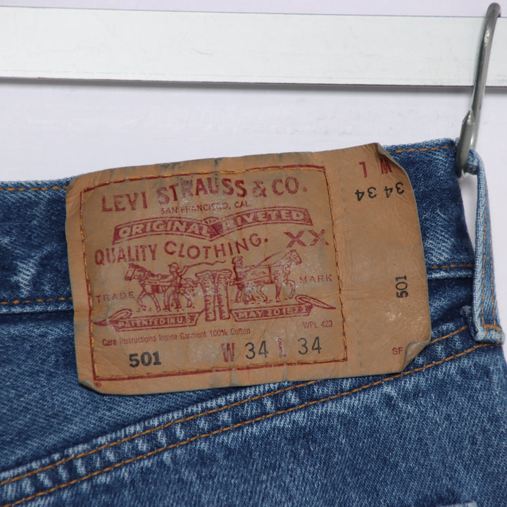 Levi's 501 regular fit W34 L34 jeans vintage in denim da uomo