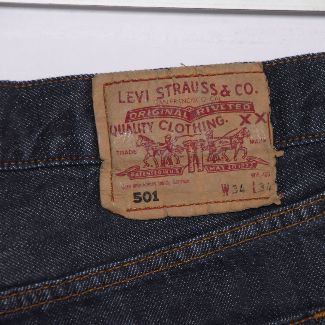 Levi's 501 regular fit W34 L34 jeans vintage in denim da uomo