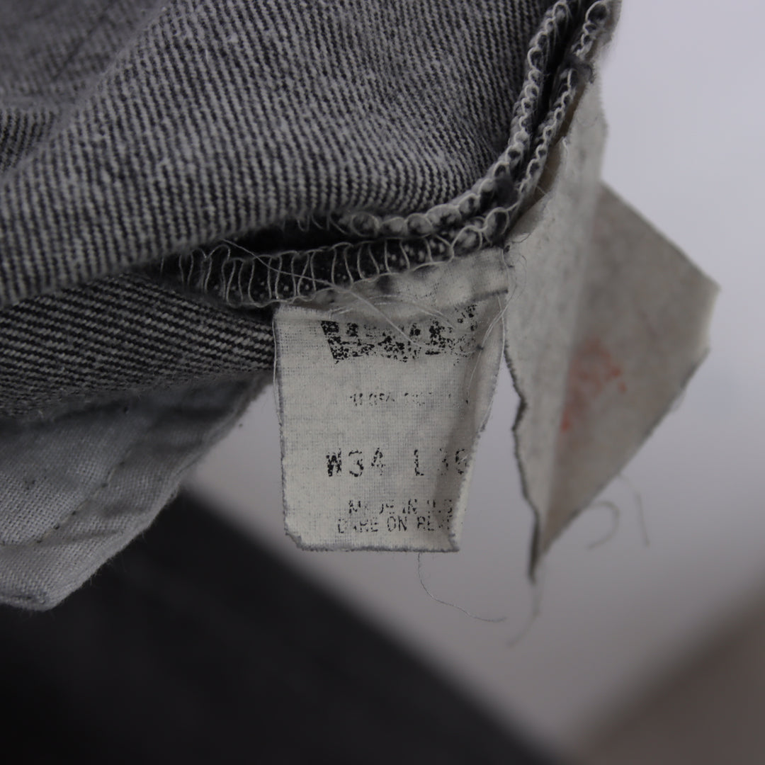 Levi's 501 regular fit W34 L36 jeans in denim grigio da uomo made in USA