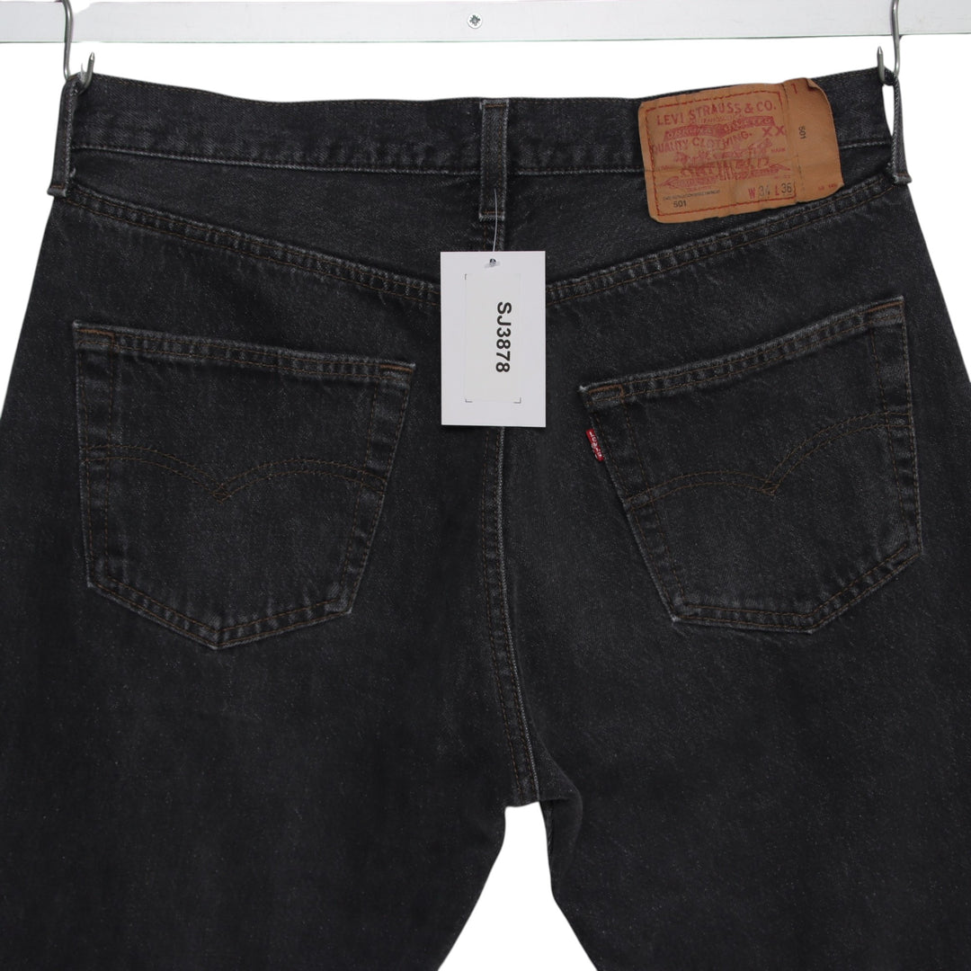 Levi's 501 regular fit W34 L36 jeans in denim grigio da uomo made in USA