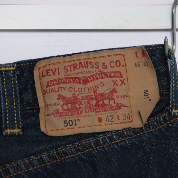 Levi's 501 regular fit W42 L34 jeans vintage in denim da uomo