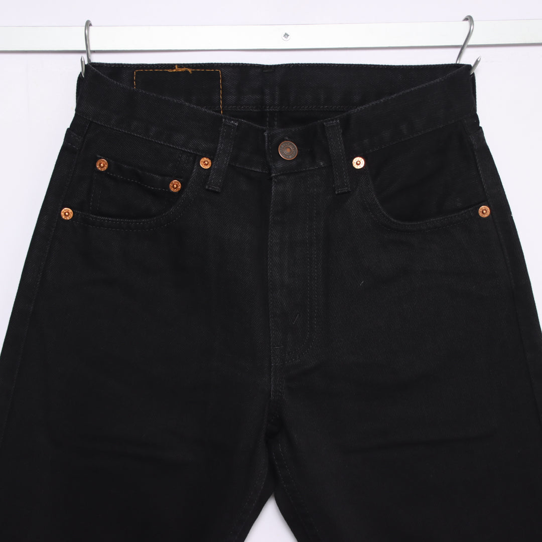 Levi's 505 standard fit W27 L32 jeans vintage in denim nero da donna deadstock w/tags