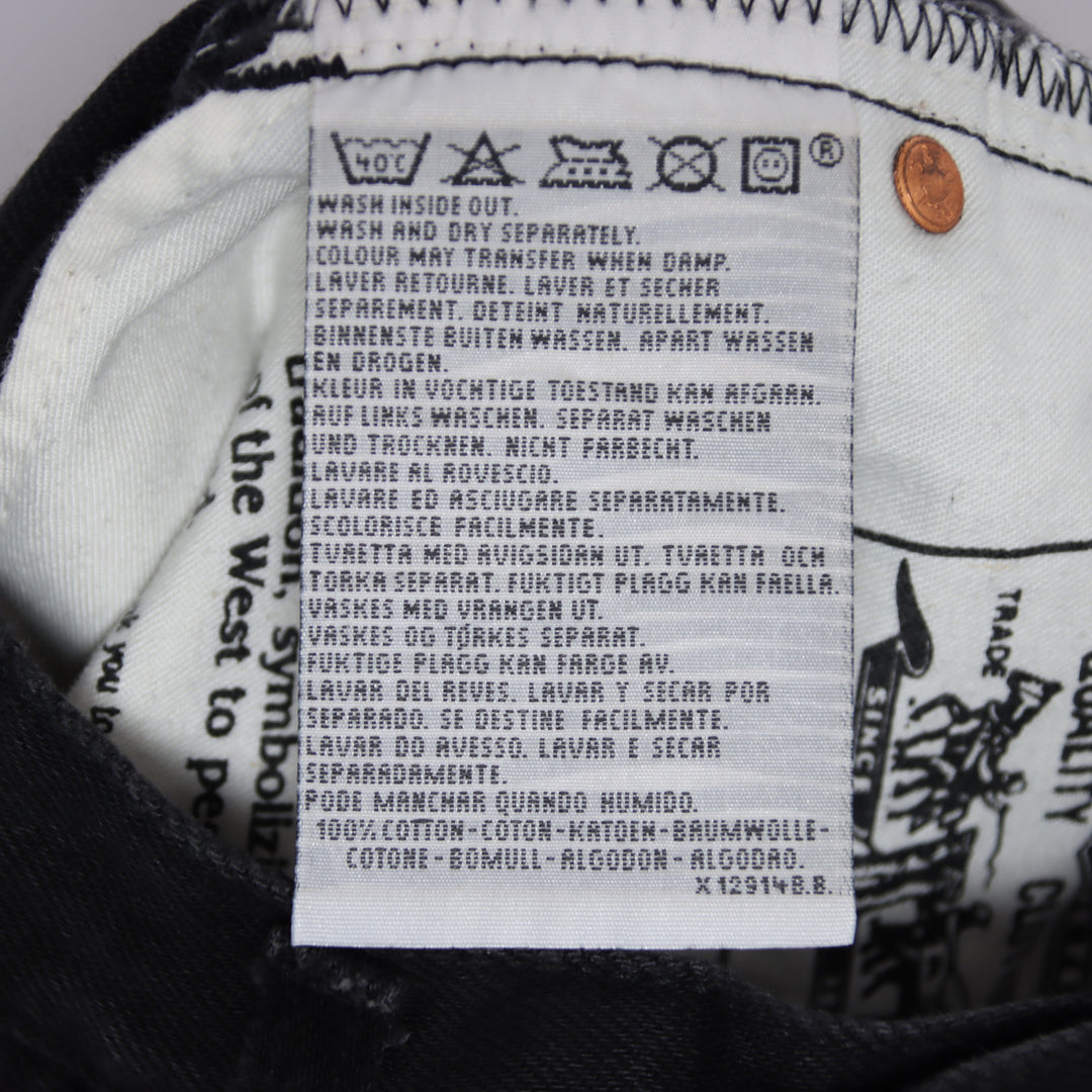 Levi's 505 standard fit W27 L32 jeans vintage in denim nero da donna deadstock w/tags