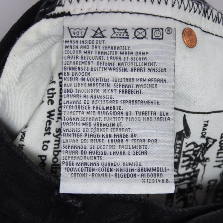 Levi's 505 standard fit W27 L32 jeans vintage in denim nero da donna deadstock w/tags