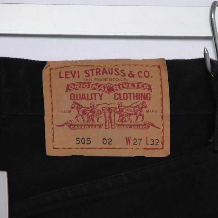 Levi's 505 standard fit W27 L32 jeans vintage in denim nero da donna deadstock w/tags