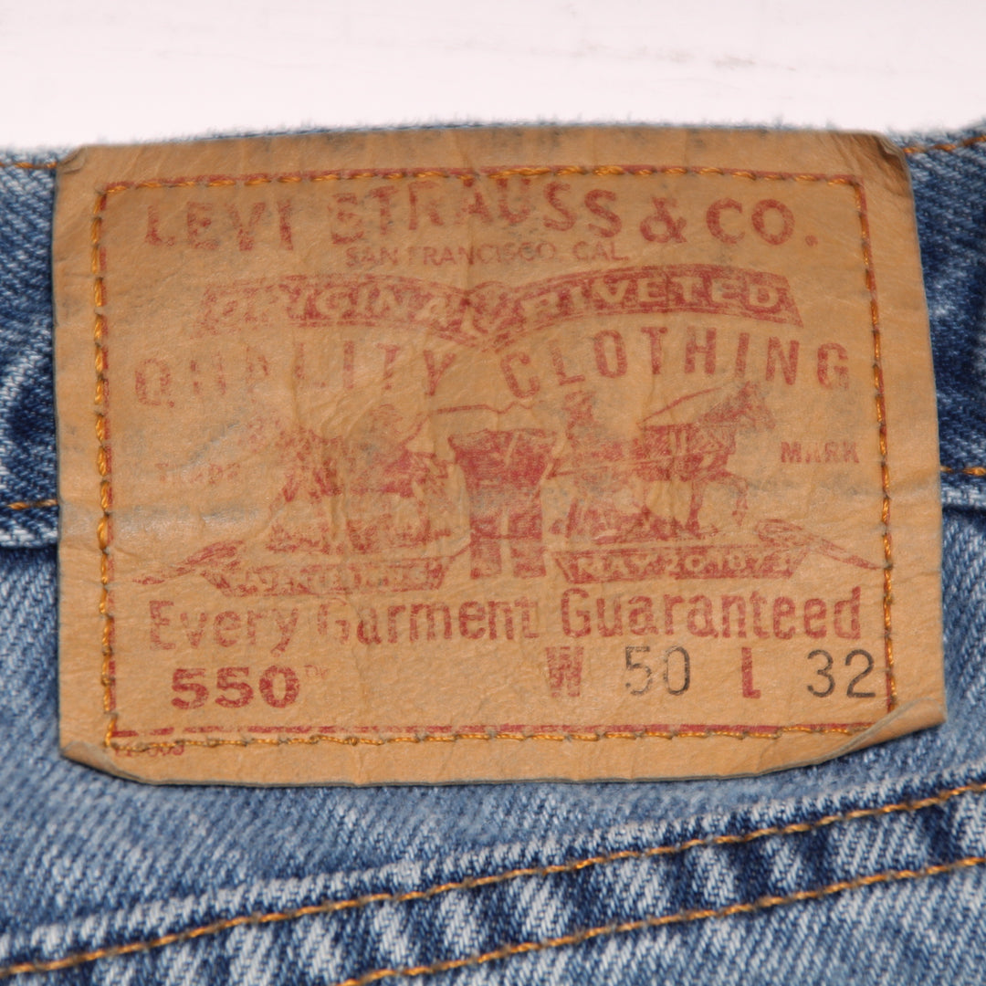 Levi's 550 Relaxed Fit Jeans Vintage Denim W50 L32 Uomo Made in USA