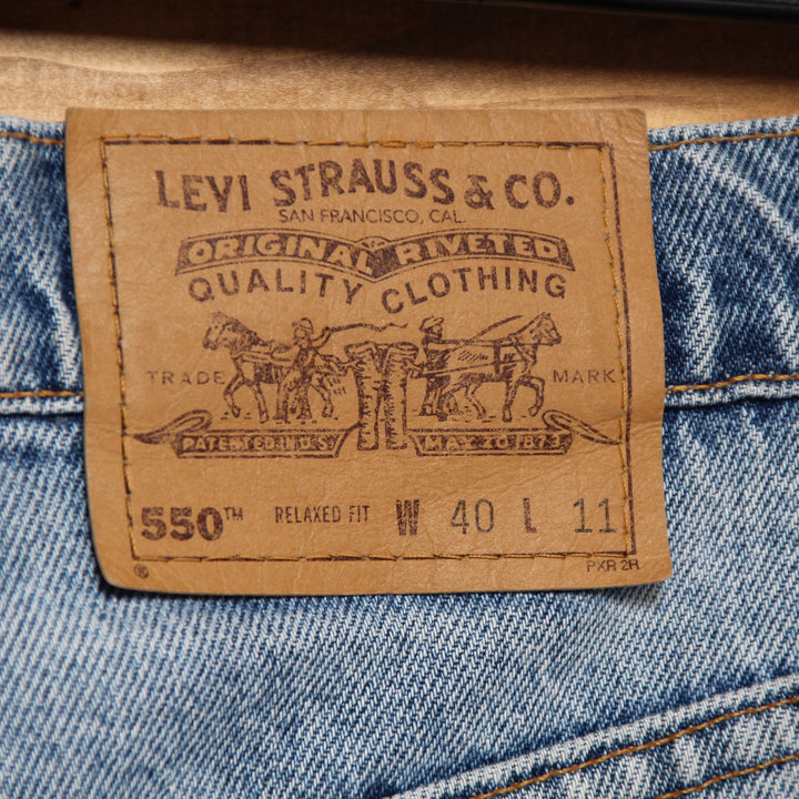 Levi's 550 White Tab Bermuda di Jeans Denim W40 Uomo Made in USA