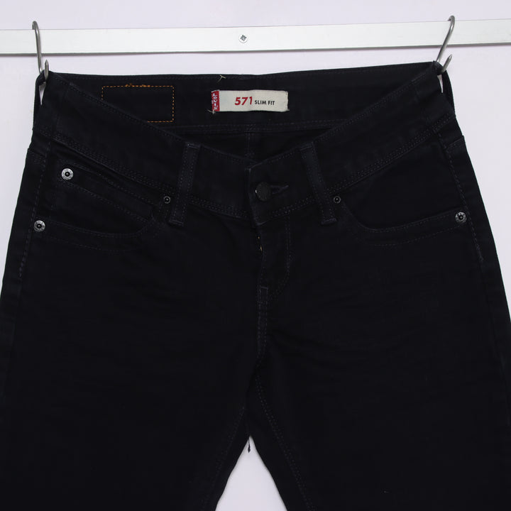 Levi's 571 Slim Fit W27 L34 jeans in denim blu da donna