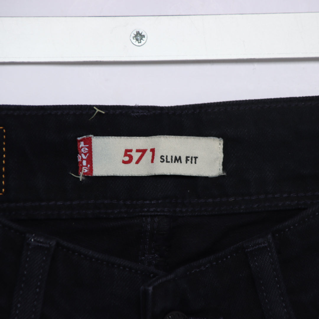Levi's 571 Slim Fit W27 L34 jeans in denim blu da donna