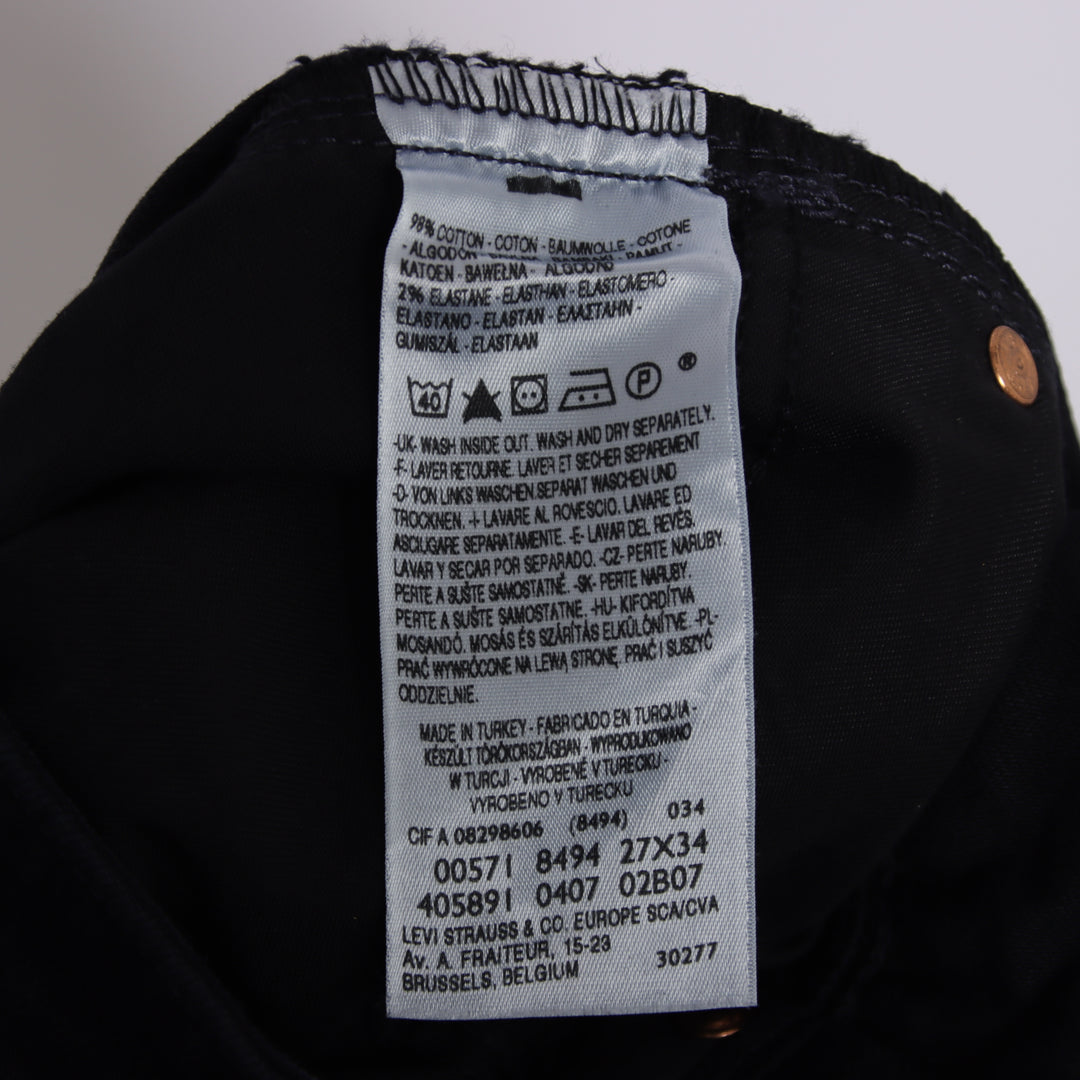 Levi's 571 Slim Fit W27 L34 jeans in denim blu da donna