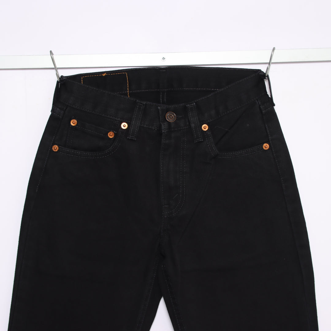 Levi's 595 straight fit W26 L32 jeans vintage in denim nero da donna deadstock w/tags