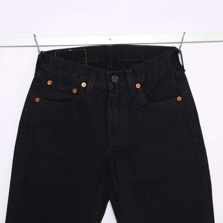 Levi's 595 straight fit W26 L32 jeans vintage in denim nero da donna deadstock w/tags