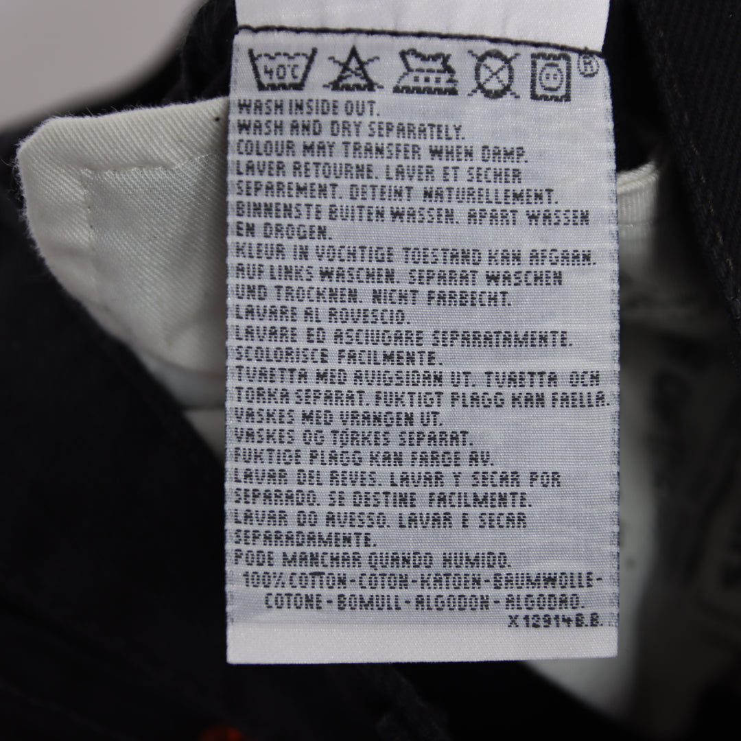Levi's 595 straight fit W26 L32 jeans vintage in denim nero da donna deadstock w/tags