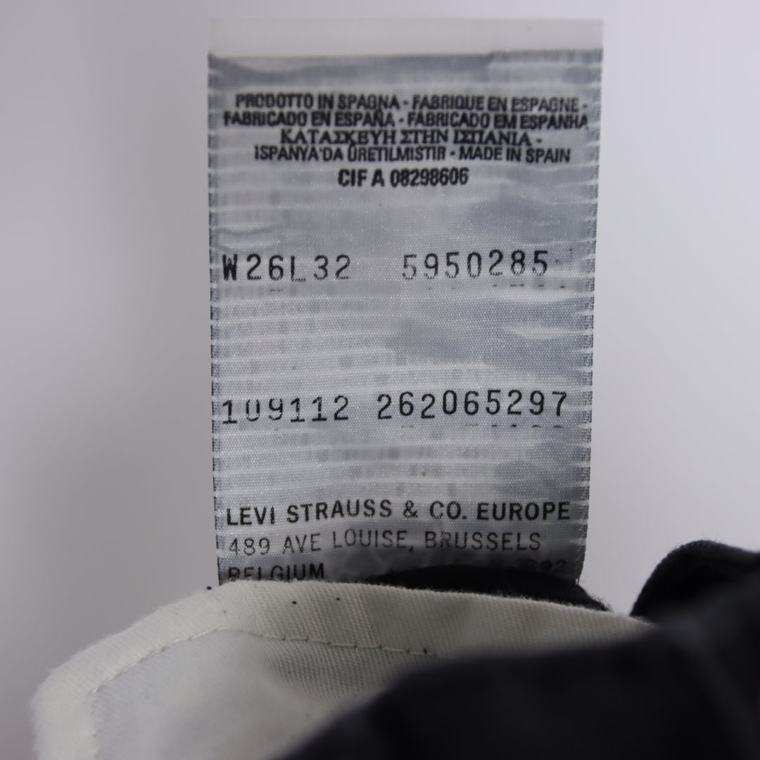 Levi's 595 straight fit W26 L32 jeans vintage in denim nero da donna deadstock w/tags