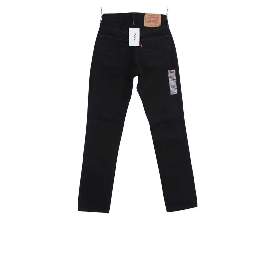 Levi's 595 straight fit W26 L32 jeans vintage in denim nero da donna deadstock w/tags