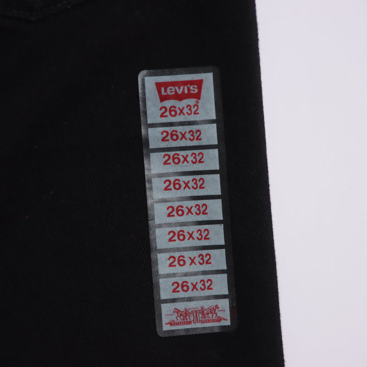 Levi's 595 straight fit W26 L32 jeans vintage in denim nero da donna deadstock w/tags