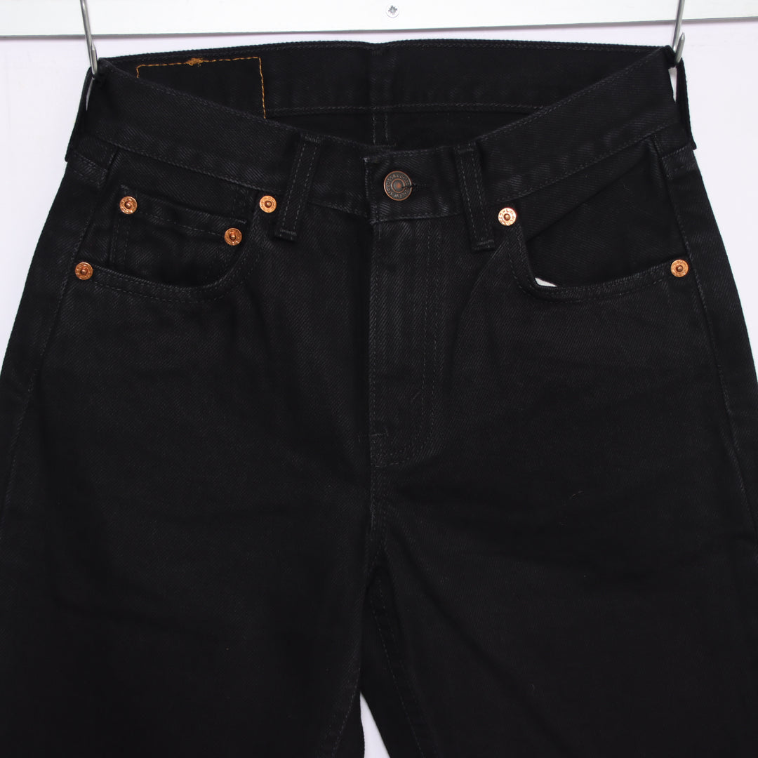Levi's 595 straight fit W27 L32 jeans vintage in denim nero da donna deadstock w/tags
