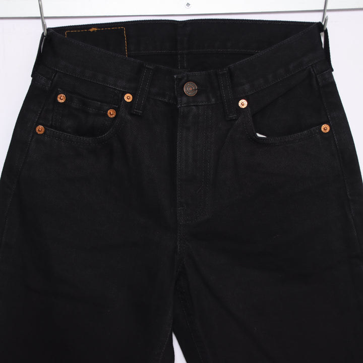 Levi's 595 straight fit W27 L32 jeans vintage in denim nero da donna deadstock w/tags