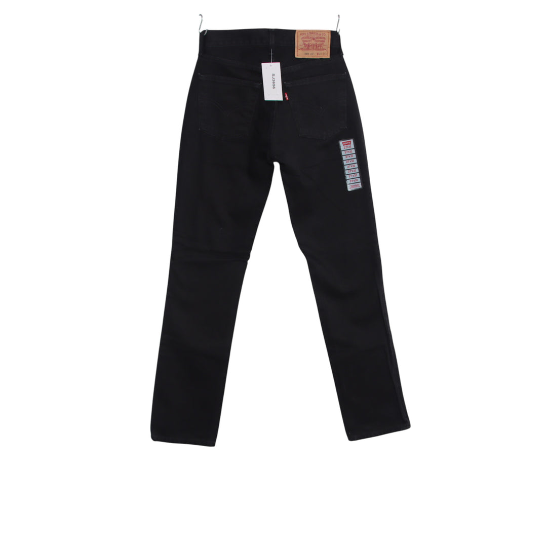 Levi's 595 straight fit W27 L32 jeans vintage in denim nero da donna deadstock w/tags