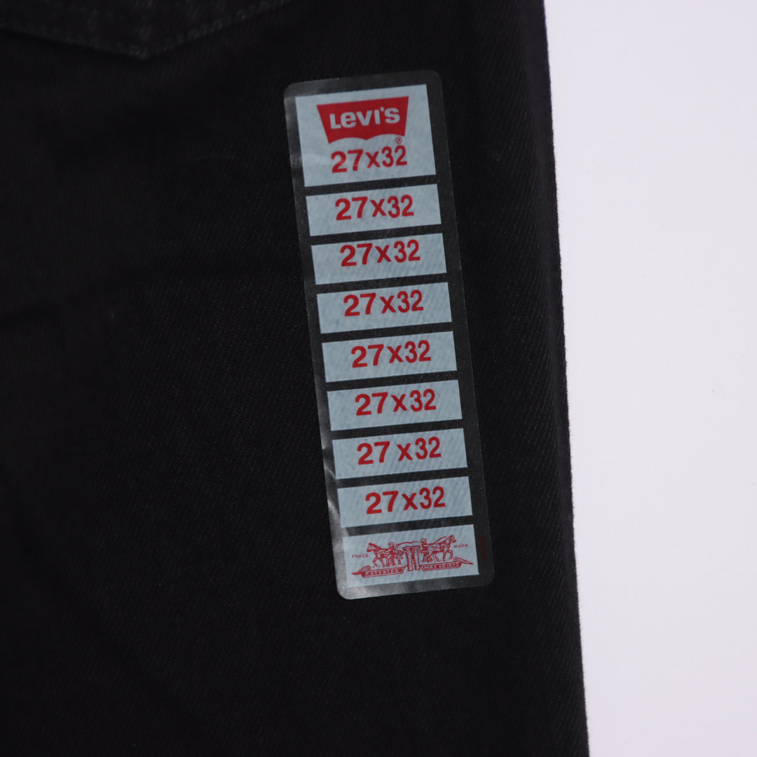 Levi's 595 straight fit W27 L32 jeans vintage in denim nero da donna deadstock w/tags
