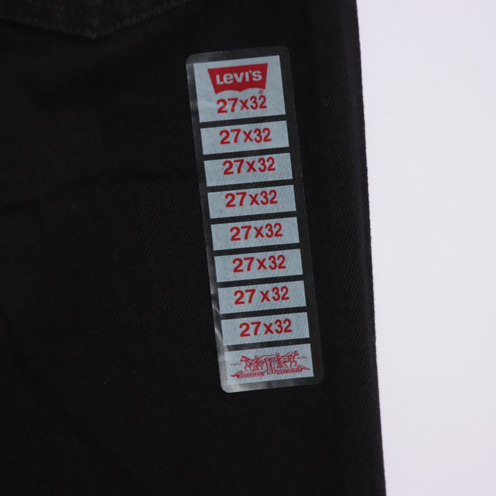Levi's 595 straight fit W27 L32 jeans vintage in denim nero da donna deadstock w/tags