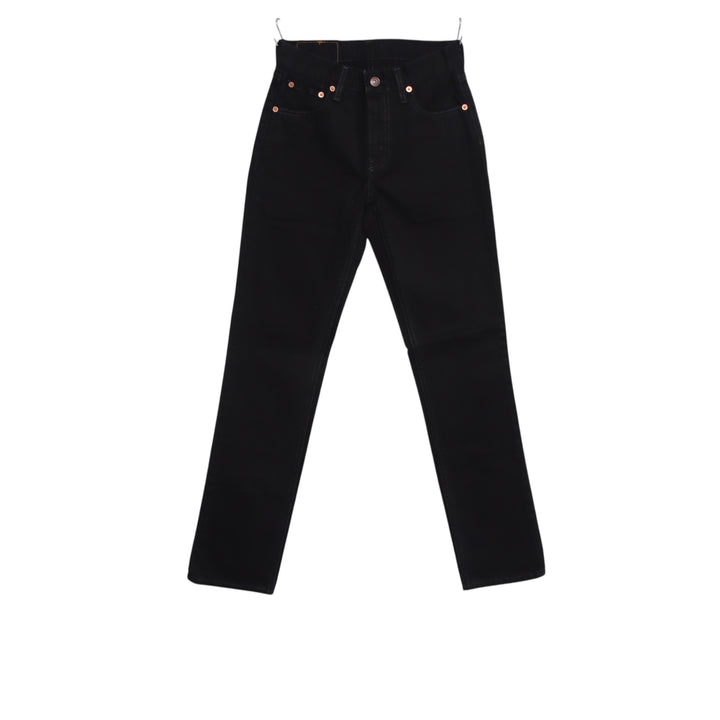 Levi's 595 straight fit W27 L32 jeans vintage in denim nero da donna deadstock w/tags