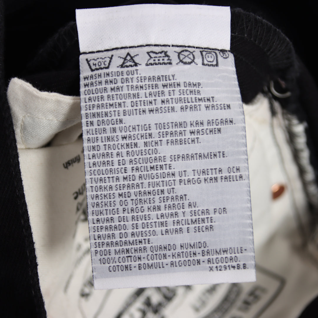 Levi's 595 straight fit W27 L32 jeans vintage in denim nero da donna deadstock w/tags
