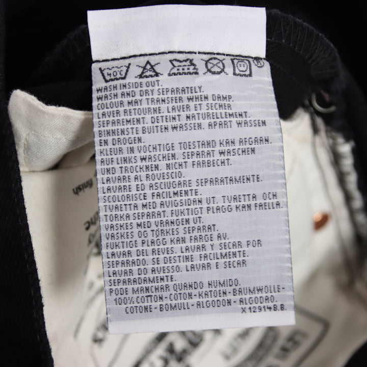 Levi's 595 straight fit W27 L32 jeans vintage in denim nero da donna deadstock w/tags