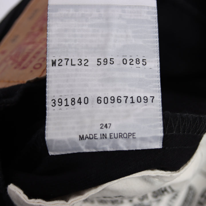 Levi's 595 straight fit W27 L32 jeans vintage in denim nero da donna deadstock w/tags
