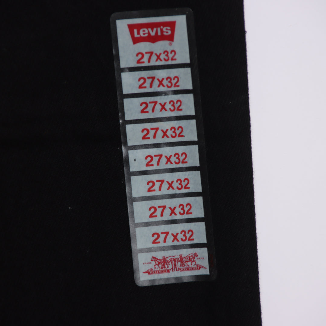 Levi's 595 straight fit W27 L32 jeans vintage in denim nero da donna deadstock w/tags