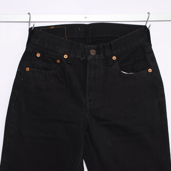 Levi's 595 straight fit W27 L32 jeans vintage in denim nero da donna deadstock w/tags