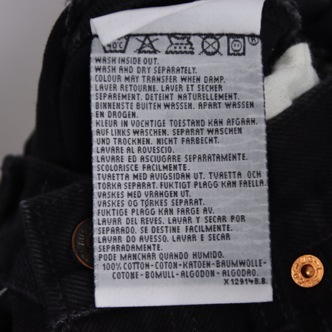 Levi's 595 straight fit W27 L32 jeans vintage in denim nero da donna deadstock w/tags