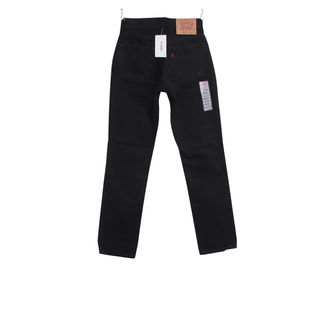 Levi's 595 straight fit W27 L32 jeans vintage in denim nero da donna deadstock w/tags
