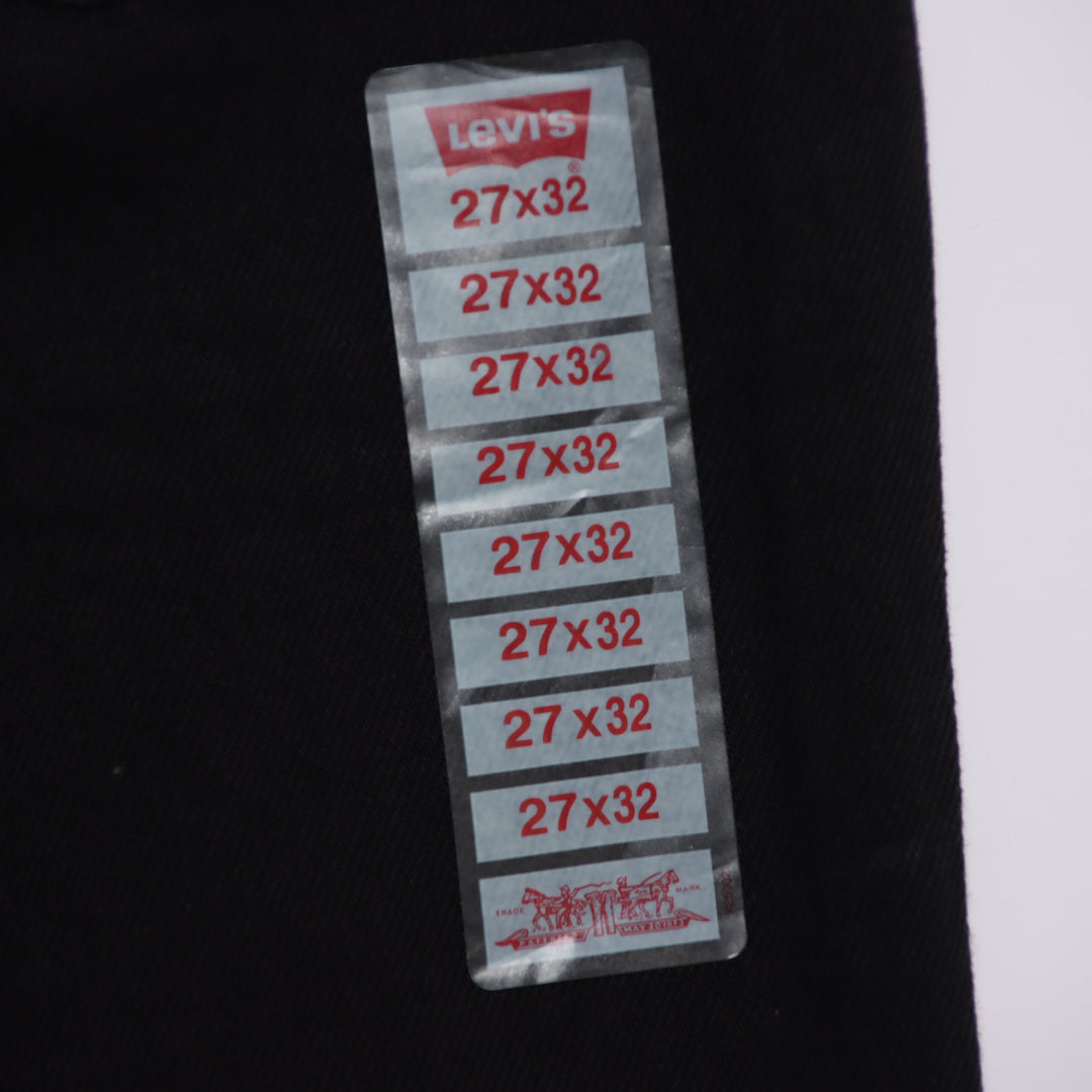 Levi's 595 straight fit W27 L32 jeans vintage in denim nero da donna deadstock w/tags