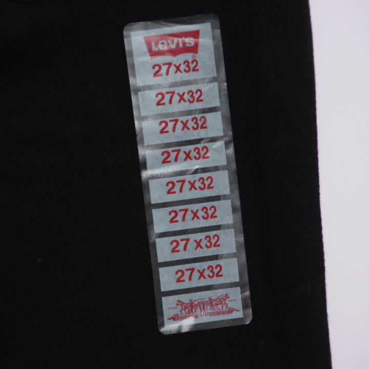 Levi's 595 straight fit W27 L32 jeans vintage in denim nero da donna deadstock w/tags